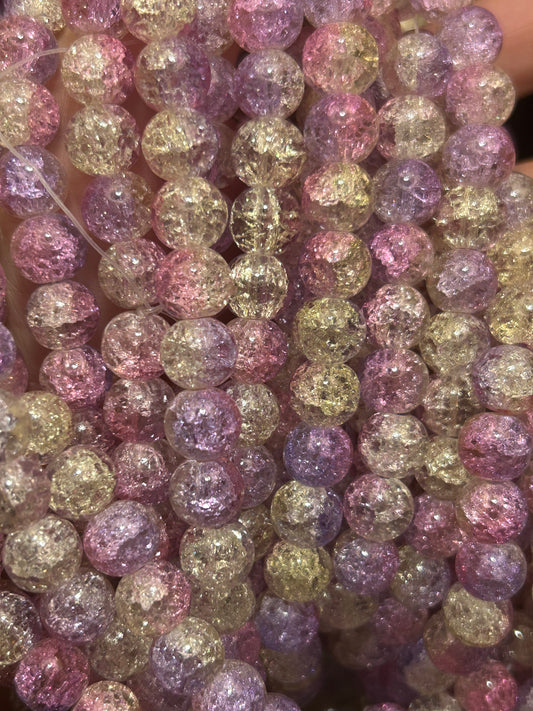 Pink purple yellow crackle