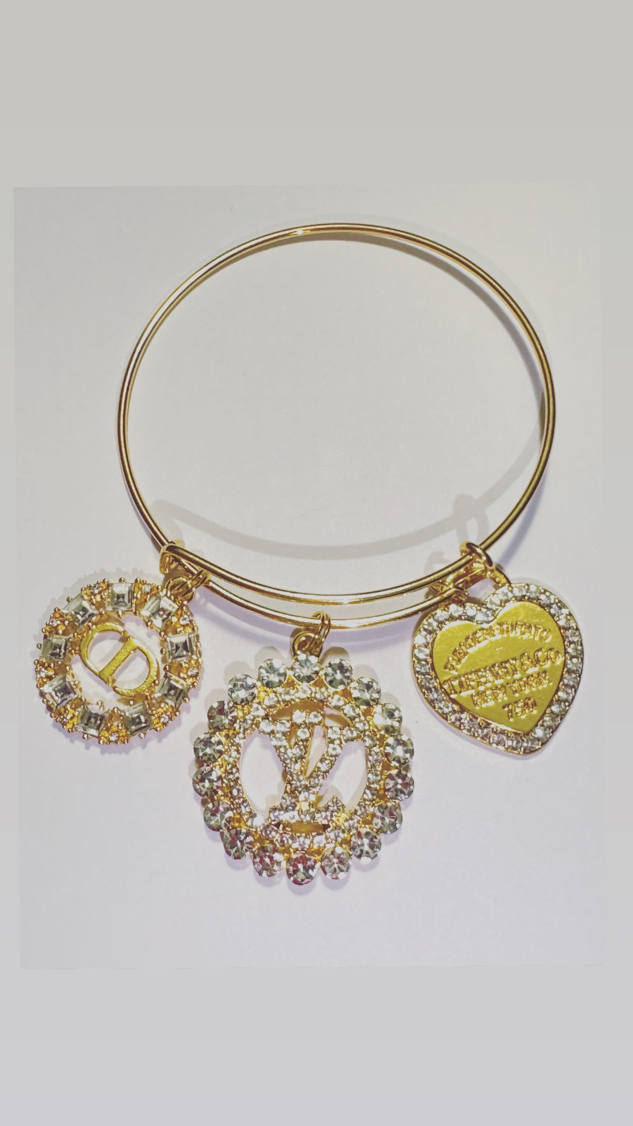 Gold designer charm bangles