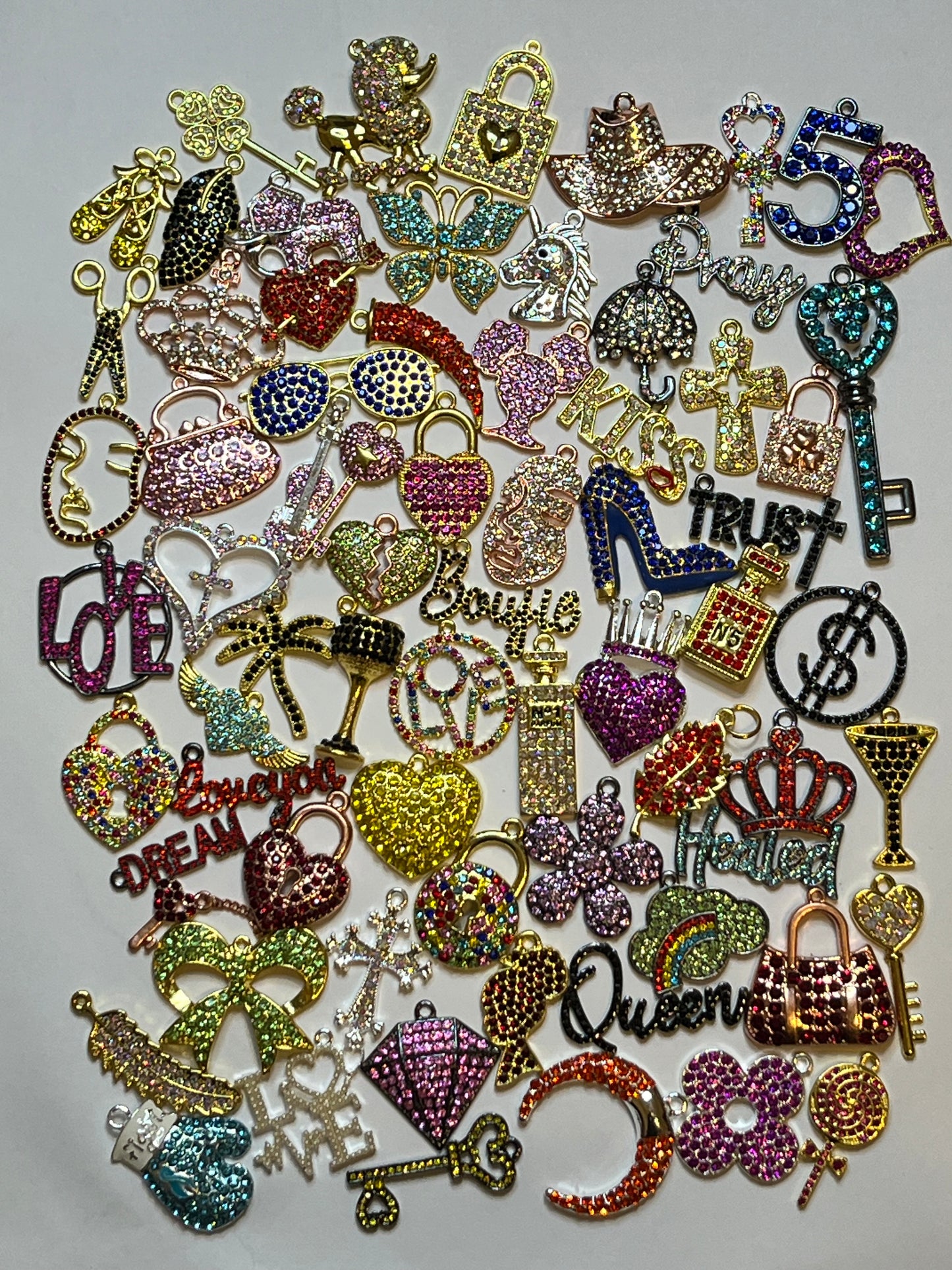 Color bling bracelet charms
