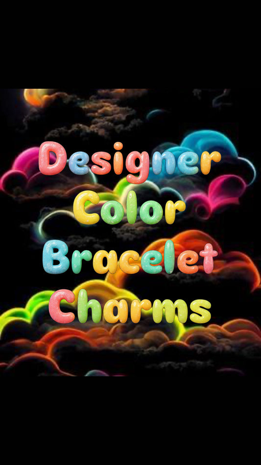 Colored designer bracelet charms