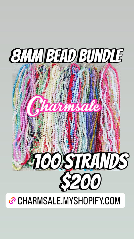100 Strands 8mm glass beads $200