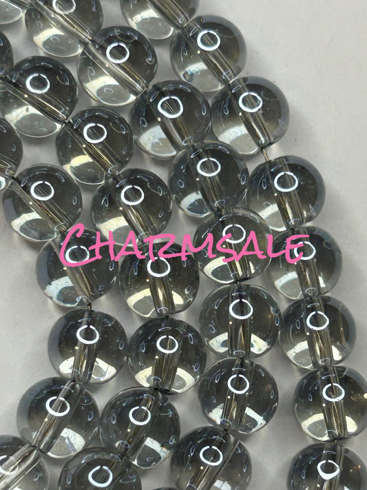 8mm iridescent glass beads