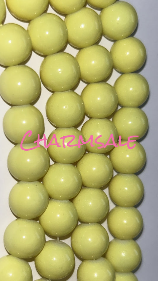 10mm Yellow glass beads