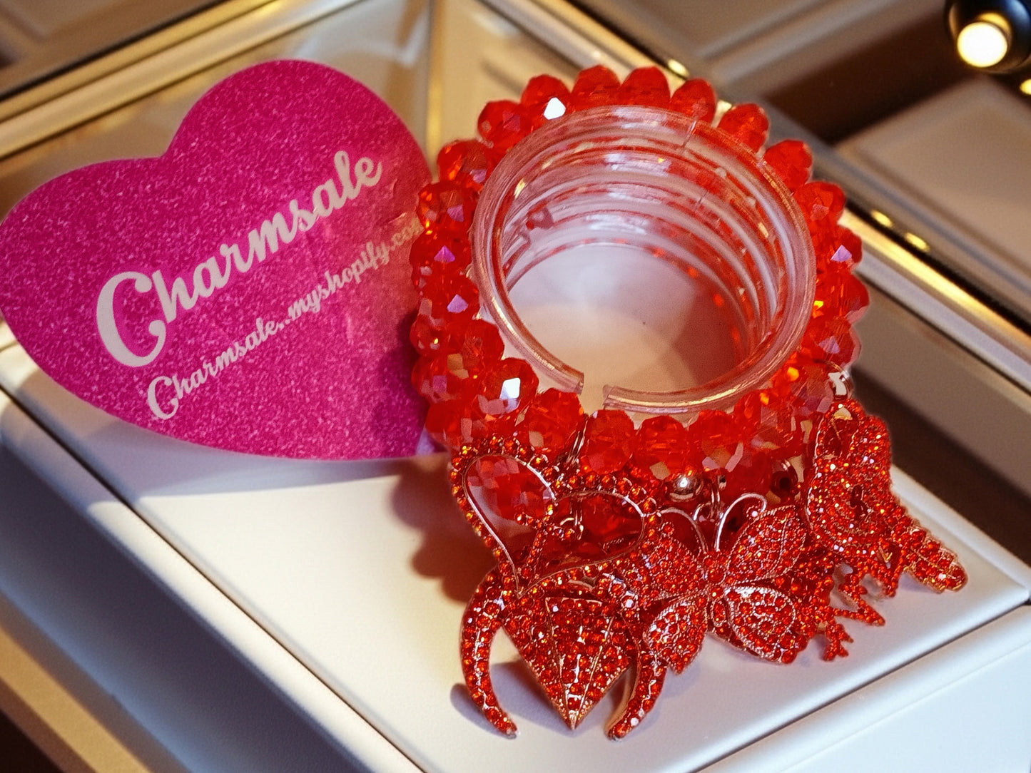 Orange Bling Bracelet Set