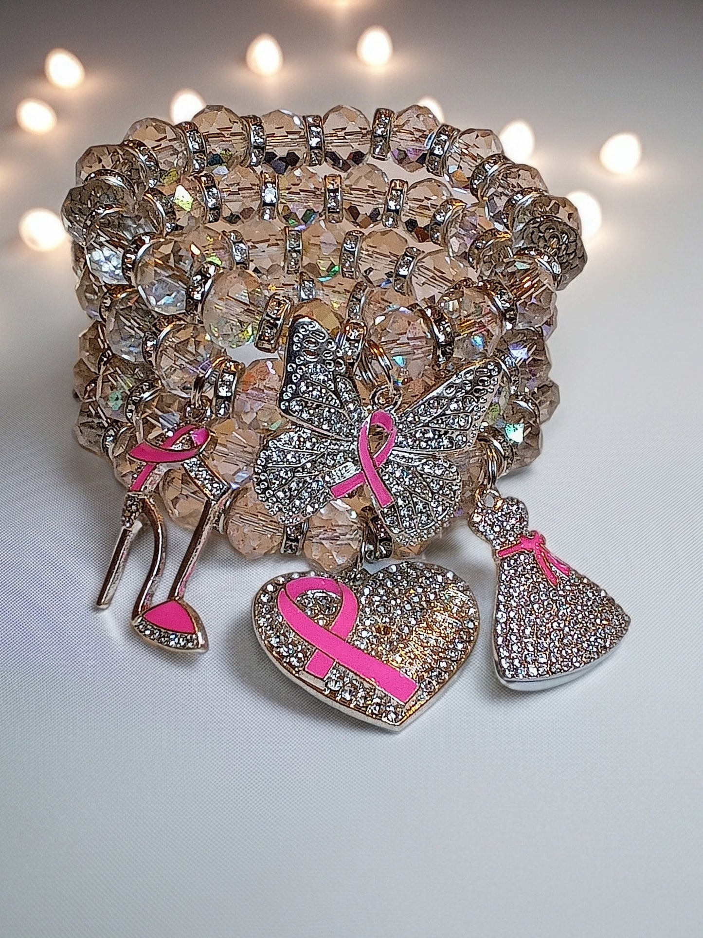 Breast cancer awareness bracelet set