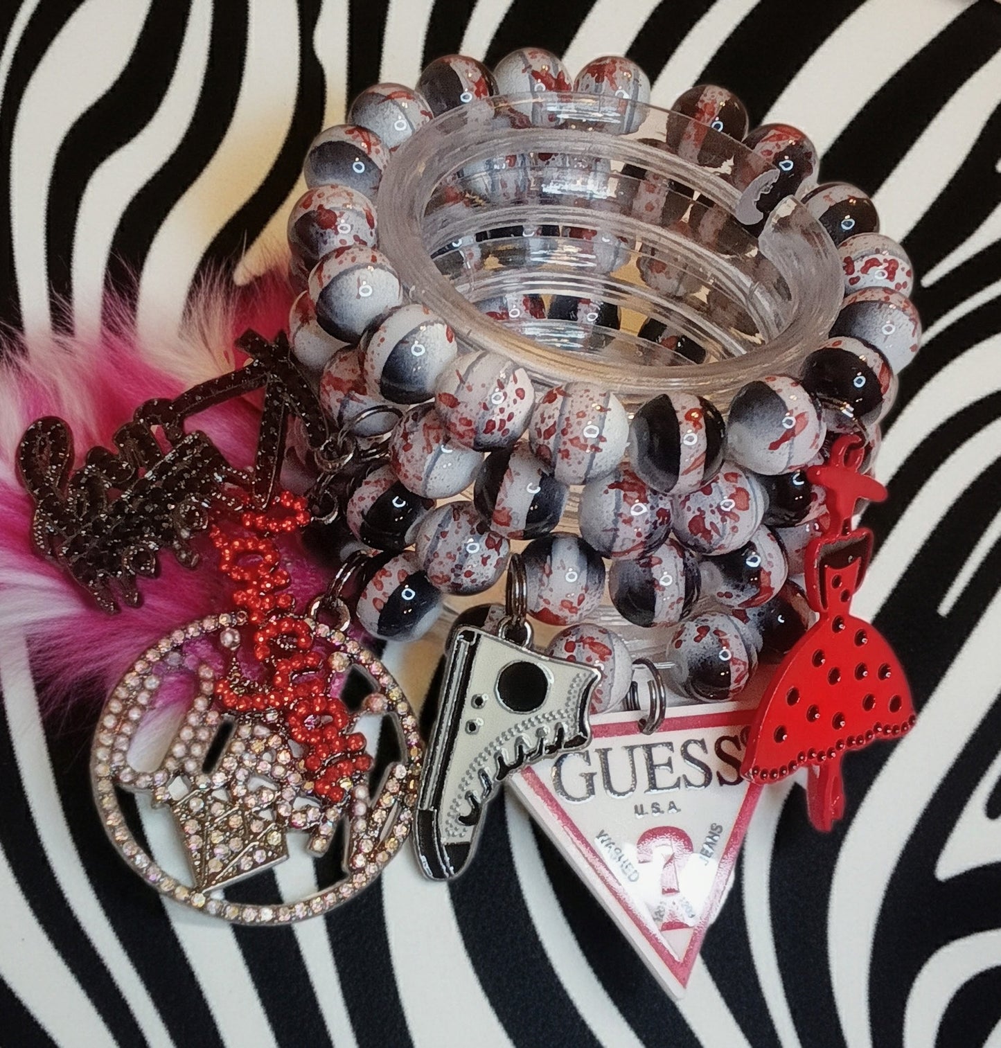 Red splat bracelet set