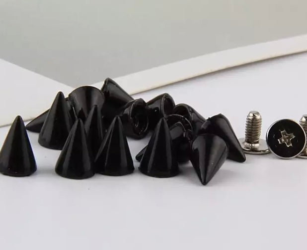 Black spikes with screw backs